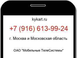 Информация о номере телефона +7 (916) 613-99-24: регион, оператор