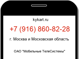 Информация о номере телефона +7 (916) 860-82-28: регион, оператор