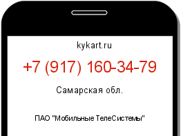 Информация о номере телефона +7 (917) 160-34-79: регион, оператор
