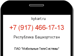 Информация о номере телефона +7 (917) 466-17-13: регион, оператор