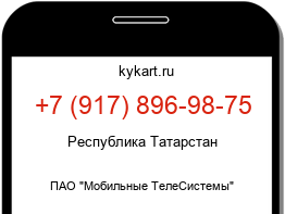 Информация о номере телефона +7 (917) 896-98-75: регион, оператор