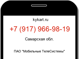 Информация о номере телефона +7 (917) 966-98-19: регион, оператор