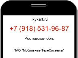 Информация о номере телефона +7 (918) 531-96-87: регион, оператор