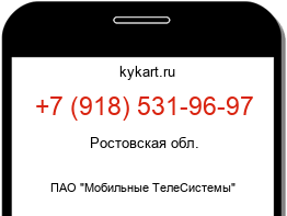 Информация о номере телефона +7 (918) 531-96-97: регион, оператор