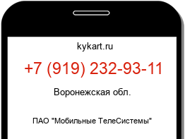 Информация о номере телефона +7 (919) 232-93-11: регион, оператор