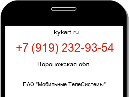 Информация о номере телефона +7 (919) 232-93-54: регион, оператор
