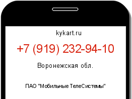 Информация о номере телефона +7 (919) 232-94-10: регион, оператор