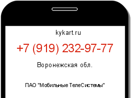 Информация о номере телефона +7 (919) 232-97-77: регион, оператор