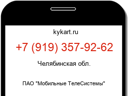 Информация о номере телефона +7 (919) 357-92-62: регион, оператор