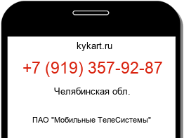 Информация о номере телефона +7 (919) 357-92-87: регион, оператор
