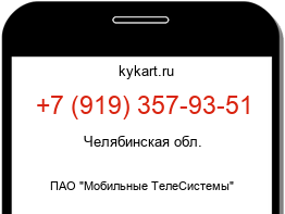 Информация о номере телефона +7 (919) 357-93-51: регион, оператор