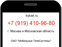Информация о номере телефона +7 (919) 410-96-80: регион, оператор