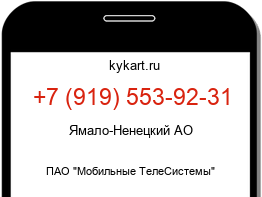 Информация о номере телефона +7 (919) 553-92-31: регион, оператор