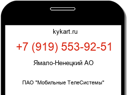 Информация о номере телефона +7 (919) 553-92-51: регион, оператор