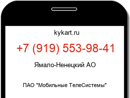Информация о номере телефона +7 (919) 553-98-41: регион, оператор