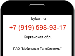 Информация о номере телефона +7 (919) 598-93-17: регион, оператор