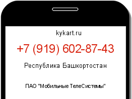 Информация о номере телефона +7 (919) 602-87-43: регион, оператор
