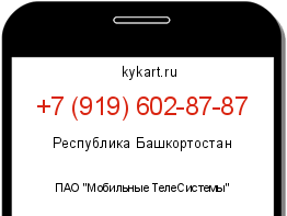 Информация о номере телефона +7 (919) 602-87-87: регион, оператор