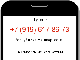 Информация о номере телефона +7 (919) 617-86-73: регион, оператор