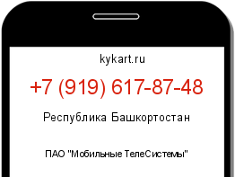 Информация о номере телефона +7 (919) 617-87-48: регион, оператор