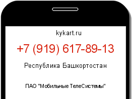 Информация о номере телефона +7 (919) 617-89-13: регион, оператор