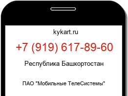 Информация о номере телефона +7 (919) 617-89-60: регион, оператор