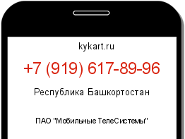 Информация о номере телефона +7 (919) 617-89-96: регион, оператор