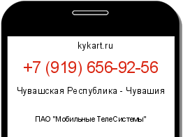 Информация о номере телефона +7 (919) 656-92-56: регион, оператор