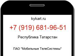Информация о номере телефона +7 (919) 681-96-51: регион, оператор