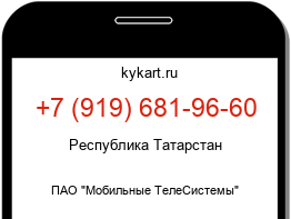 Информация о номере телефона +7 (919) 681-96-60: регион, оператор