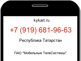 Информация о номере телефона +7 (919) 681-96-63: регион, оператор