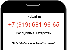 Информация о номере телефона +7 (919) 681-96-65: регион, оператор