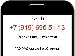 Информация о номере телефона +7 (919) 695-51-13: регион, оператор