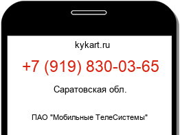 Информация о номере телефона +7 (919) 830-03-65: регион, оператор