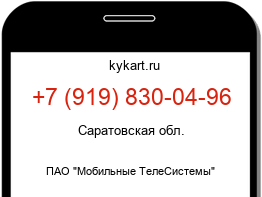 Информация о номере телефона +7 (919) 830-04-96: регион, оператор