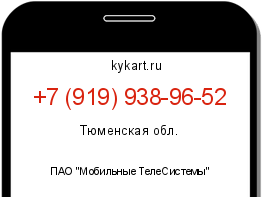 Информация о номере телефона +7 (919) 938-96-52: регион, оператор