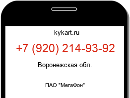 Информация о номере телефона +7 (920) 214-93-92: регион, оператор