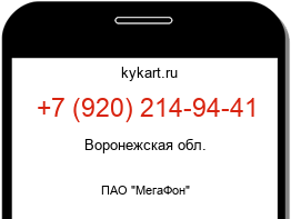 Информация о номере телефона +7 (920) 214-94-41: регион, оператор