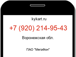 Информация о номере телефона +7 (920) 214-95-43: регион, оператор