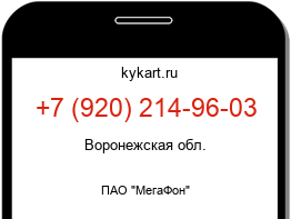 Информация о номере телефона +7 (920) 214-96-03: регион, оператор