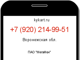Информация о номере телефона +7 (920) 214-99-51: регион, оператор