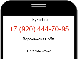 Информация о номере телефона +7 (920) 444-70-95: регион, оператор