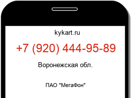 Информация о номере телефона +7 (920) 444-95-89: регион, оператор