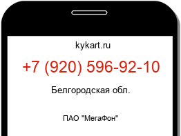 Информация о номере телефона +7 (920) 596-92-10: регион, оператор