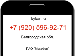 Информация о номере телефона +7 (920) 596-92-71: регион, оператор