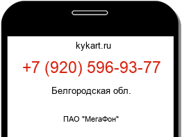 Информация о номере телефона +7 (920) 596-93-77: регион, оператор