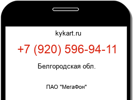Информация о номере телефона +7 (920) 596-94-11: регион, оператор
