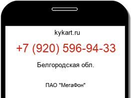 Информация о номере телефона +7 (920) 596-94-33: регион, оператор