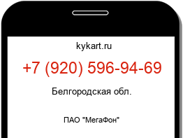 Информация о номере телефона +7 (920) 596-94-69: регион, оператор