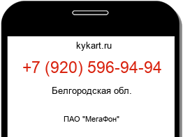 Информация о номере телефона +7 (920) 596-94-94: регион, оператор